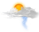 Cloudy with isolated thunderstorms