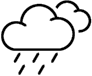 Variable sky, light rain